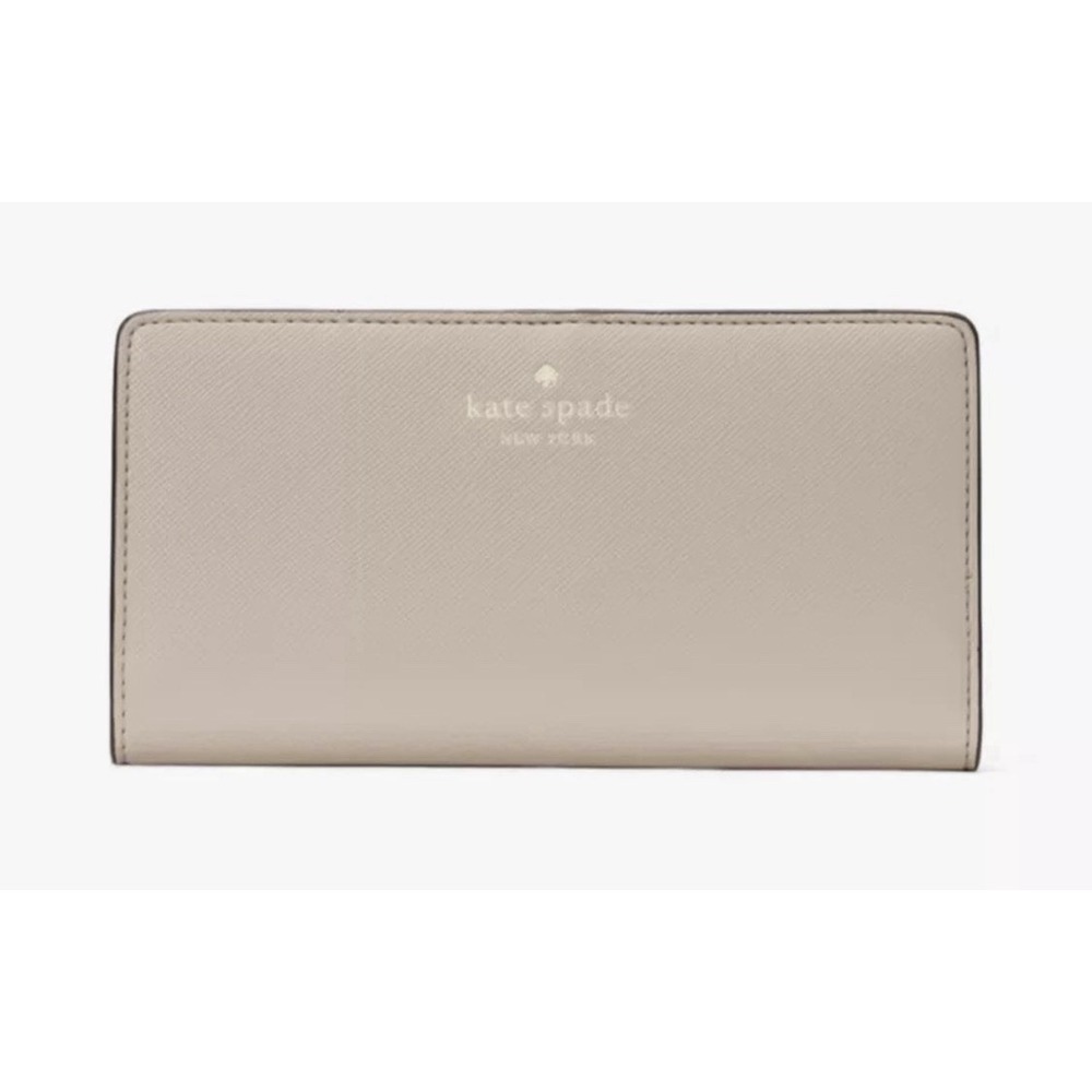 Kate Spade Dana Large Slim Bifold Wallet in Warm Beige NWOT 169$